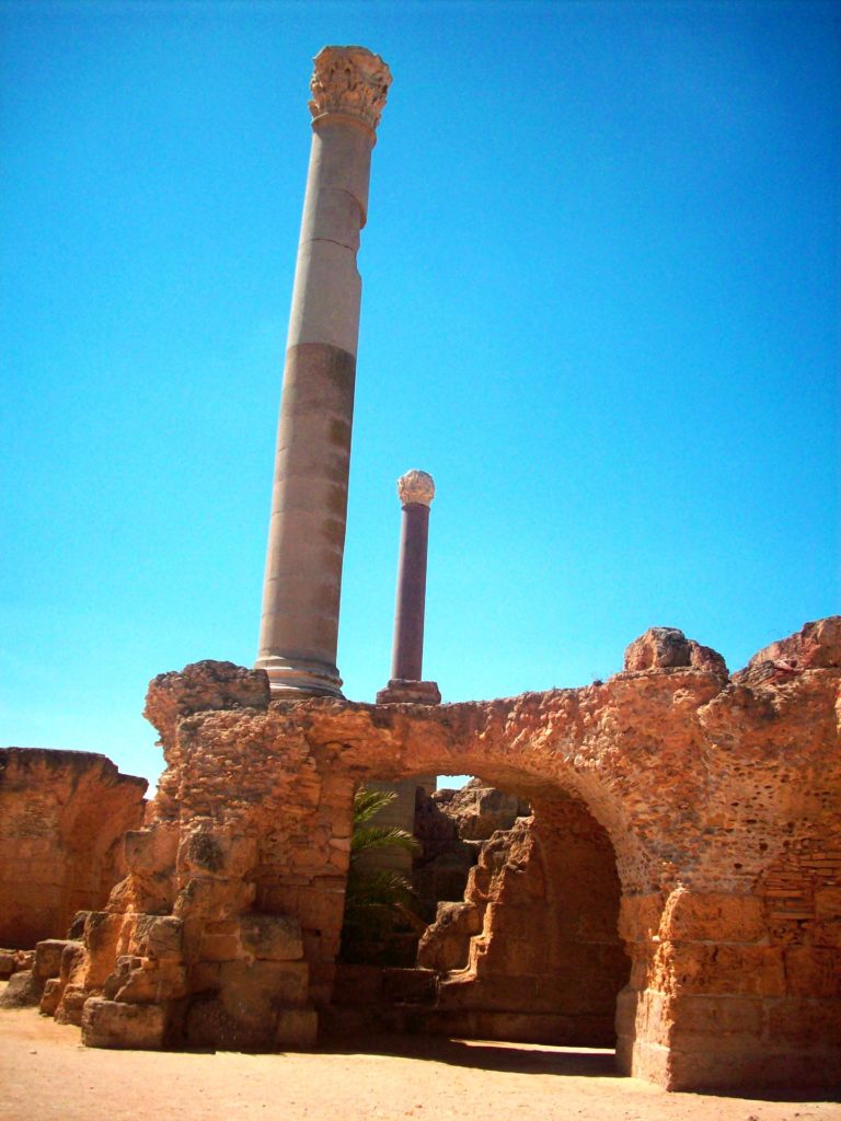 Vestige des thermes romains de Carthage (Tunisie).